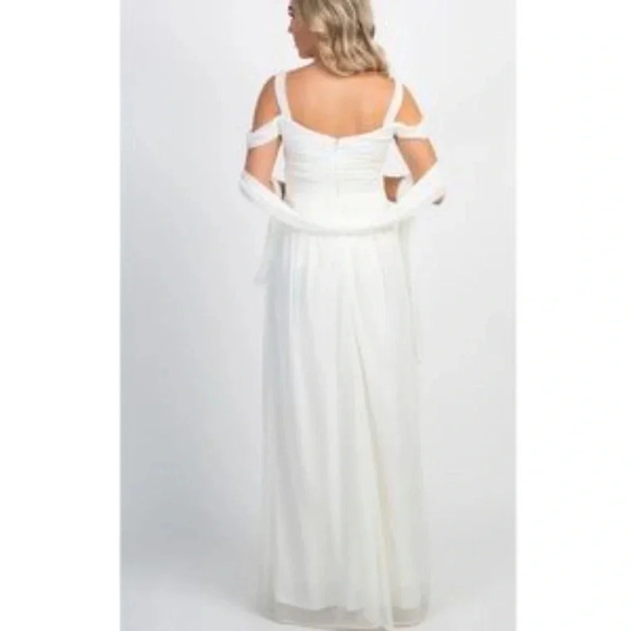 - New* White Chiffon Cold Shoulder Maternity… - Picture 3 of 5